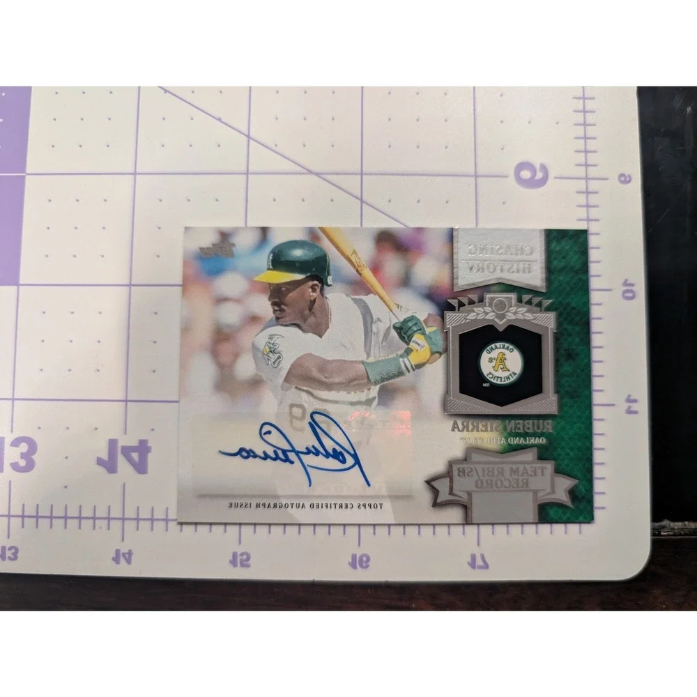 2013 Topps Chasing History Ruben Sierra On-Card Auto Oakland Athletics CHA-RS